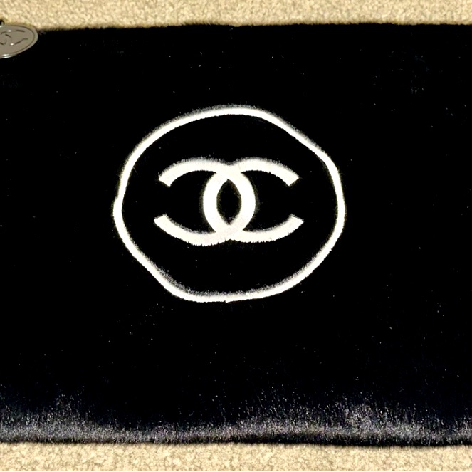 Rare Furry Authentic Chanel Cc Cosmetic Pouch With Zipper Excellent For Travel